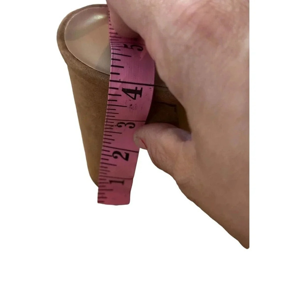 Urban Outfitters Taupe Faux Suede Platform Block‎ Heel Slip On Mule Sandals 10M - Picture 6 of 8